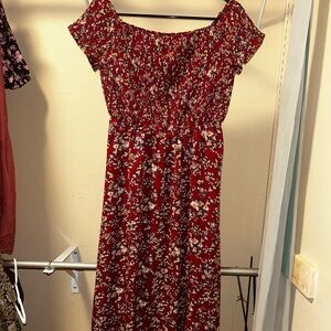 Floral Red Maxi Dress
